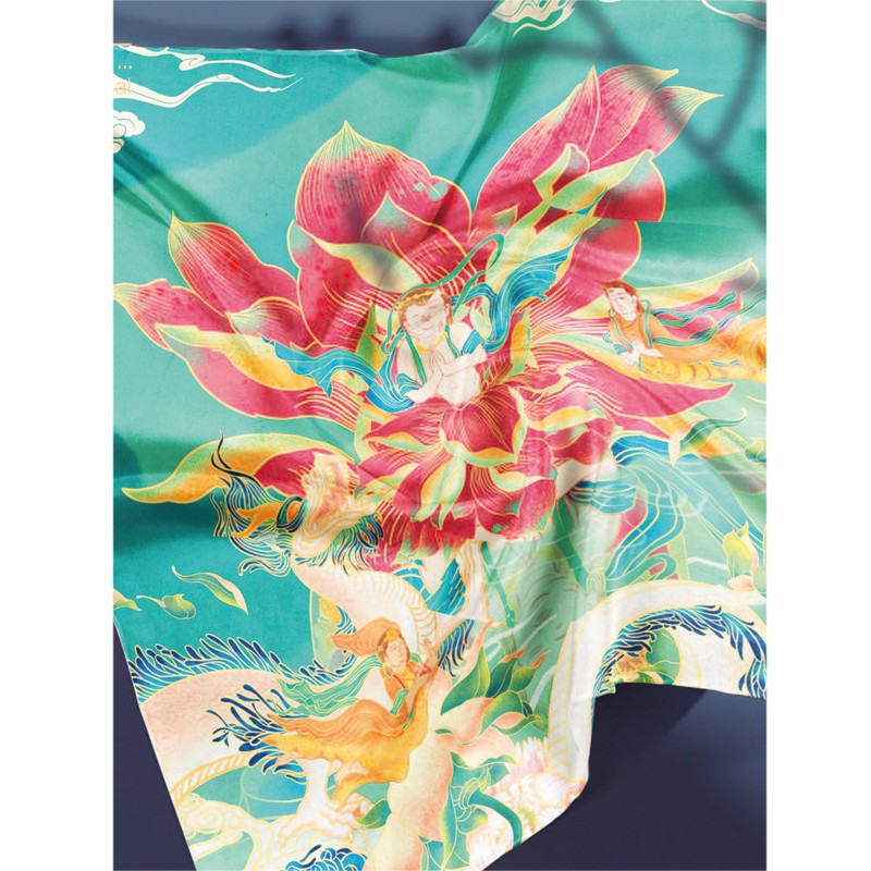 穿莲开悟·丝巾