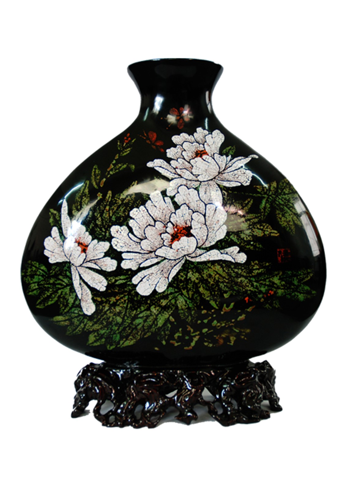 天水雕漆技艺—漆艺装饰脱胎花瓶—蒲晓康